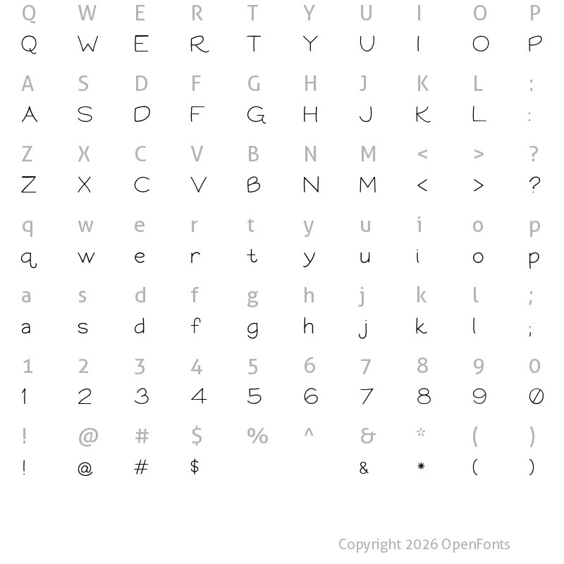 Character Map of Bookworm Regular