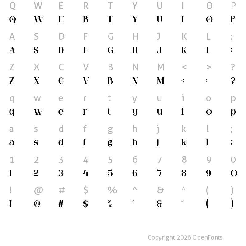 Character Map of BOONE Regular