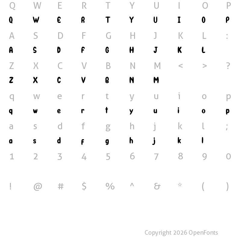 Character Map of BooRush Regular