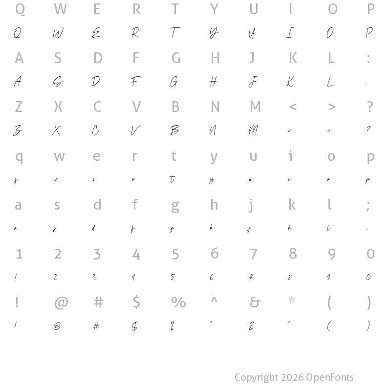 Character Map of Boostard Signature Regular
