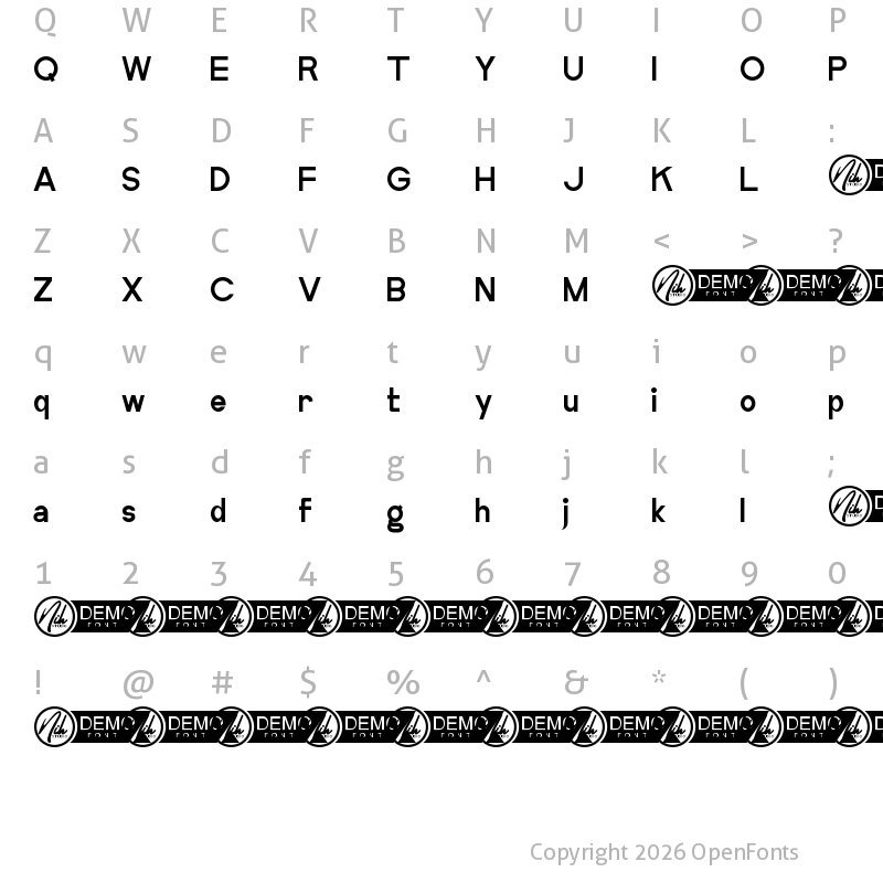 Character Map of Boreland Condensed Italic