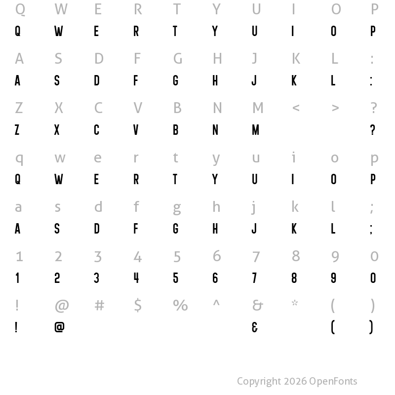 Character Map of Boricua Regular
