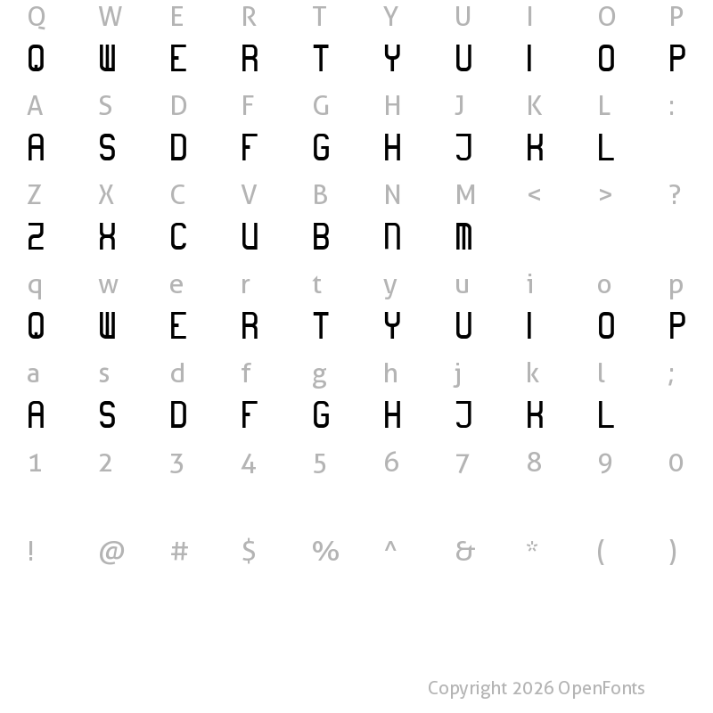 Character Map of boring Regular