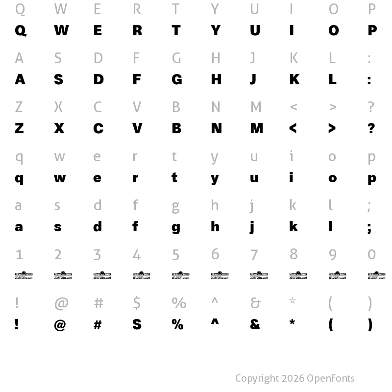 Character Map of Boring Sans A Trial Heavy