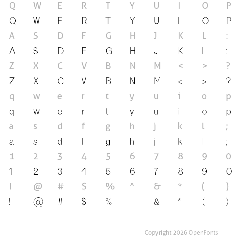 Character Map of borneo Regular