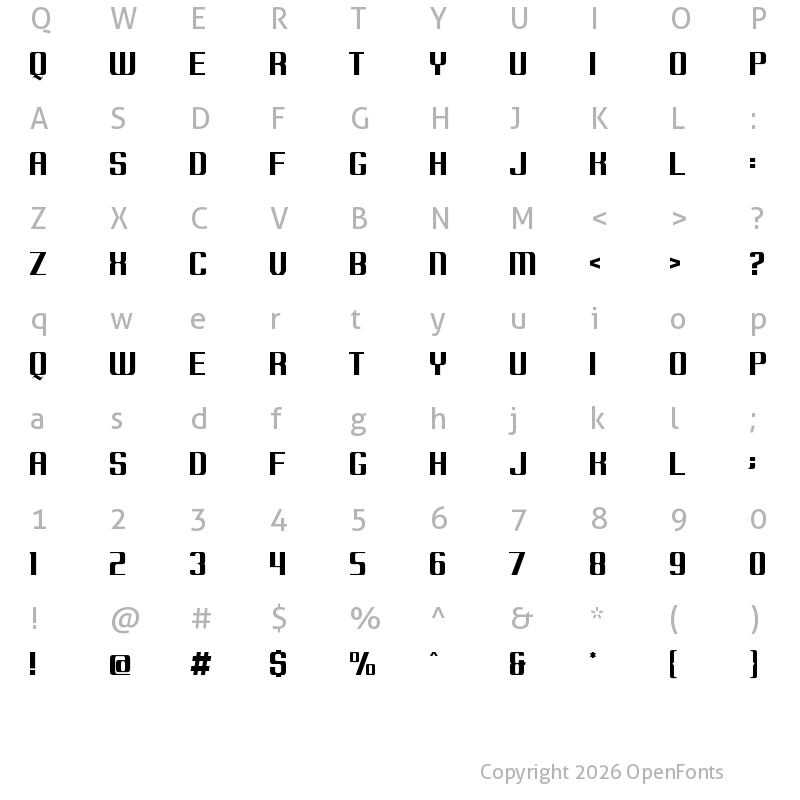 Character Map of Borobudur Regular