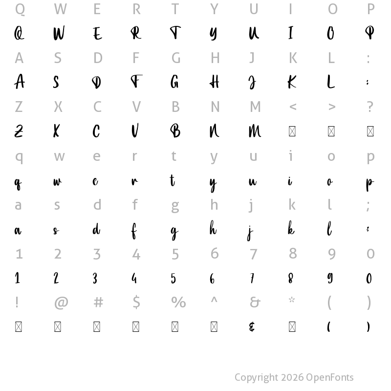 Character Map of Bottanical Regular