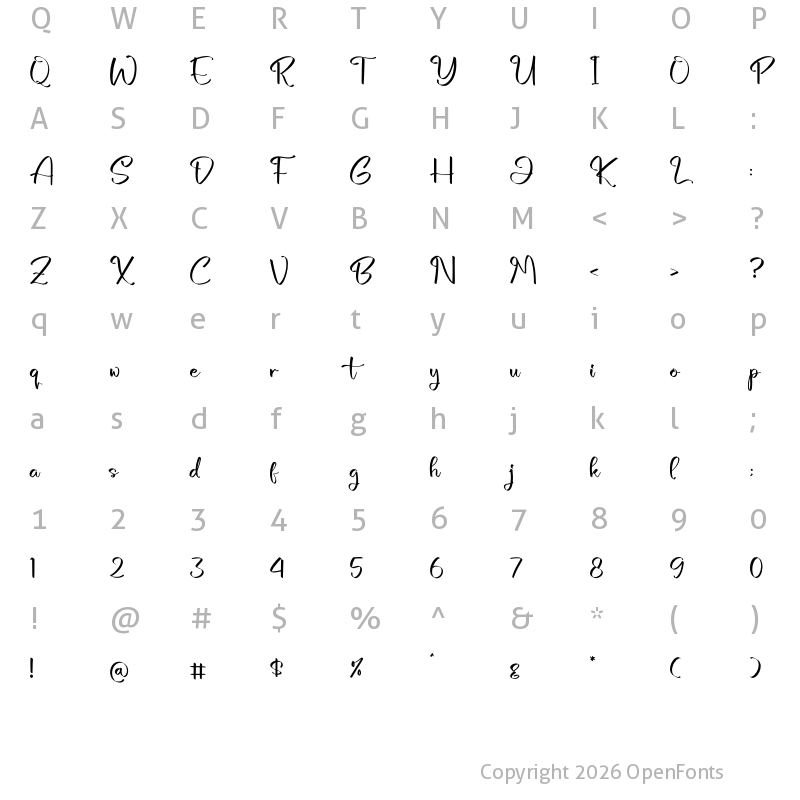 Character Map of Bottanicy Sketch Regular