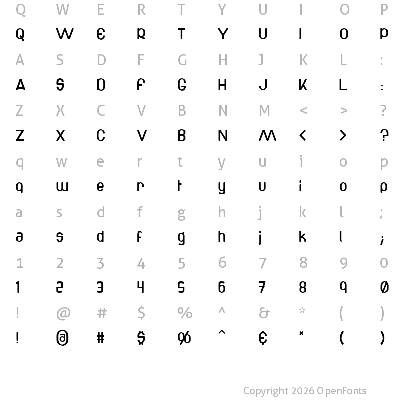 Character Map of Bottix Regular
