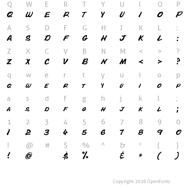 Character Map of Bottle Depot Regular