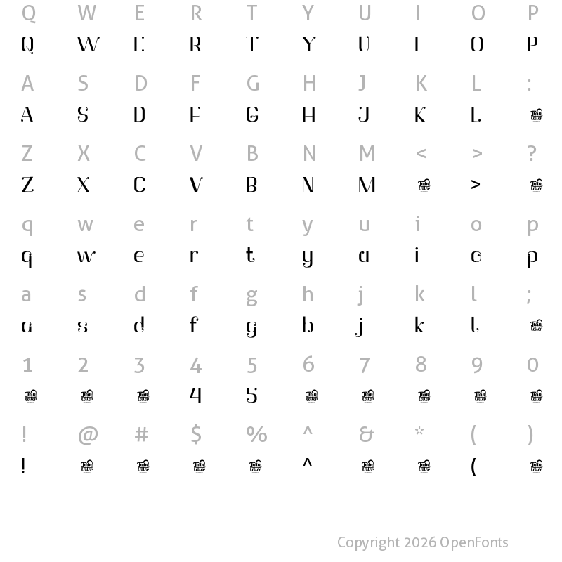 Character Map of Botuna Black