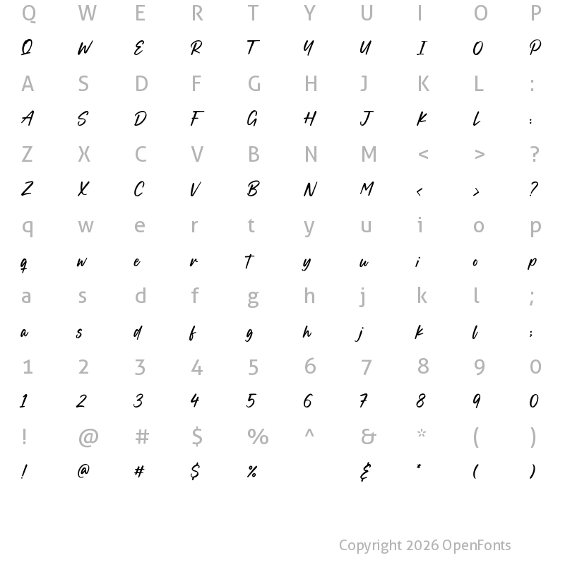 Character Map of Boucik Regular