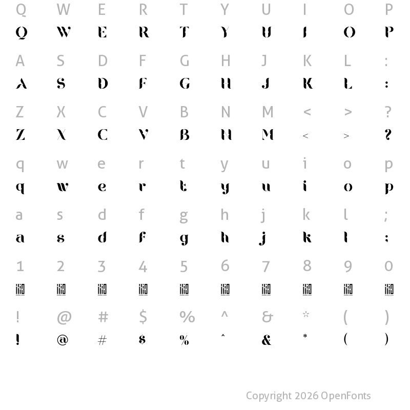 Character Map of Bourjois DEMO