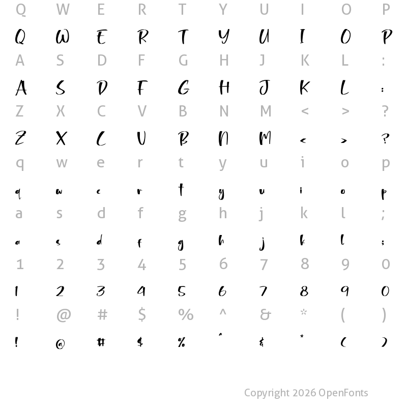 Character Map of Bouthram Regular