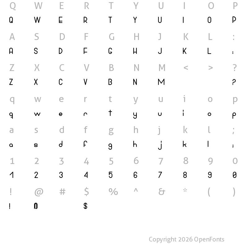 Character Map of Bowhouse Black