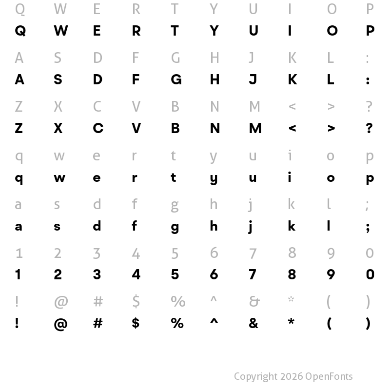 Character Map of BR Cobane Bold