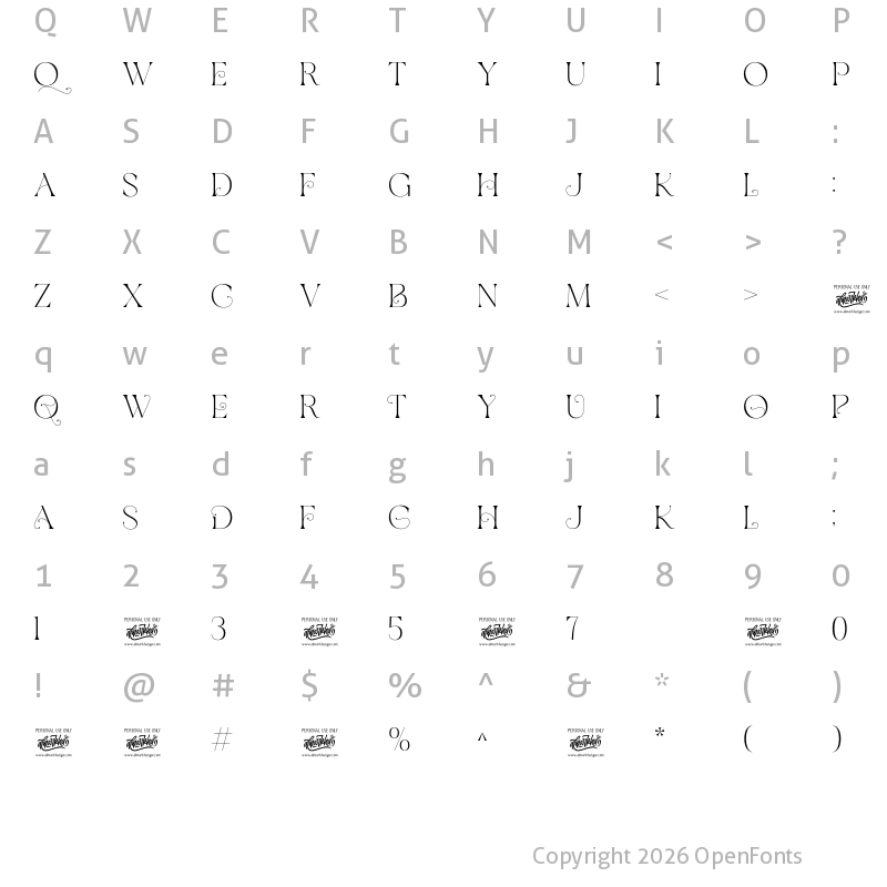 Character Map of Bracesso Regular