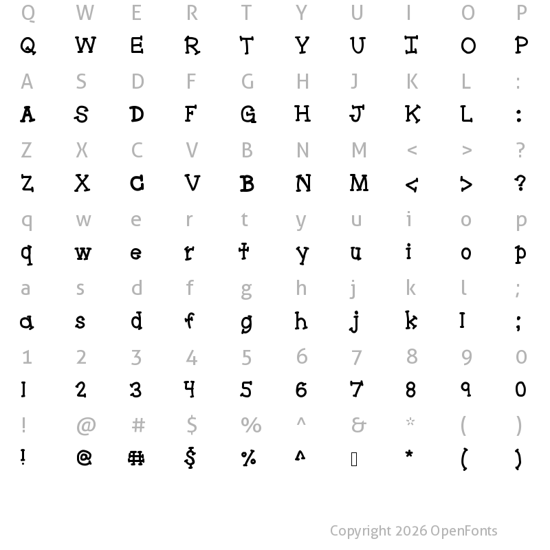 Character Map of Bracketeer Medium