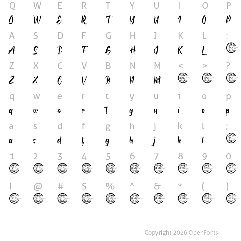 Character Map of Bracknell F Demo Regular