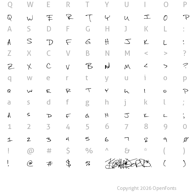 Character Map of Bradford Regular