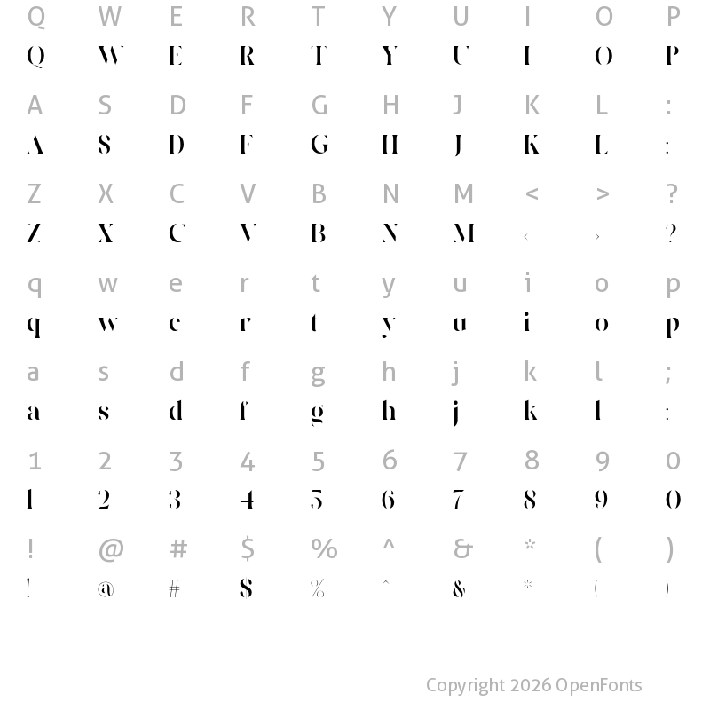 Character Map of Brado Regular