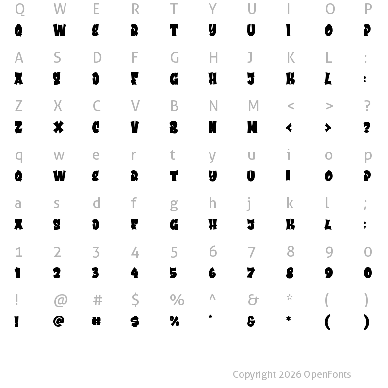 Character Map of Bradwall Regular