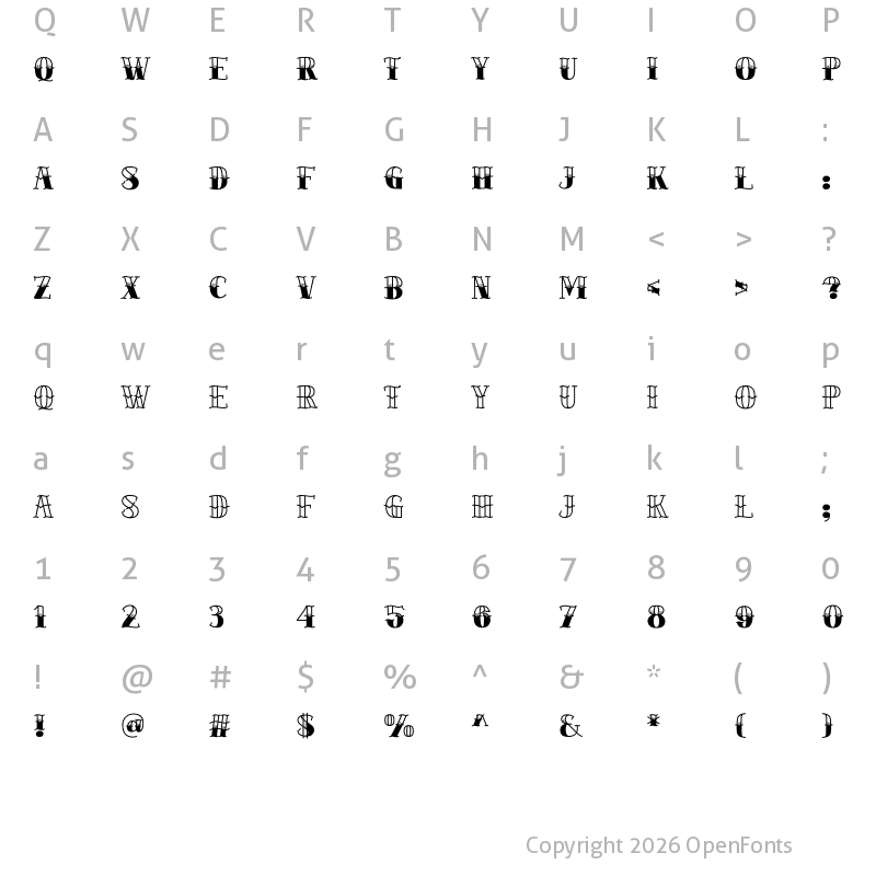 Character Map of BRADWICK Regular