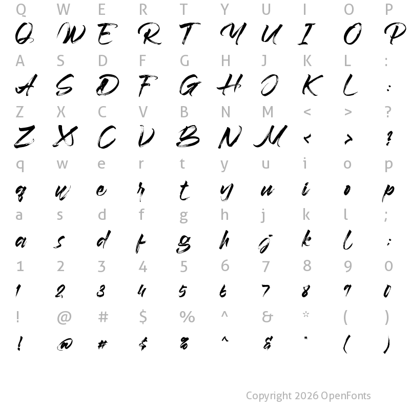 Character Map of Braga Regular