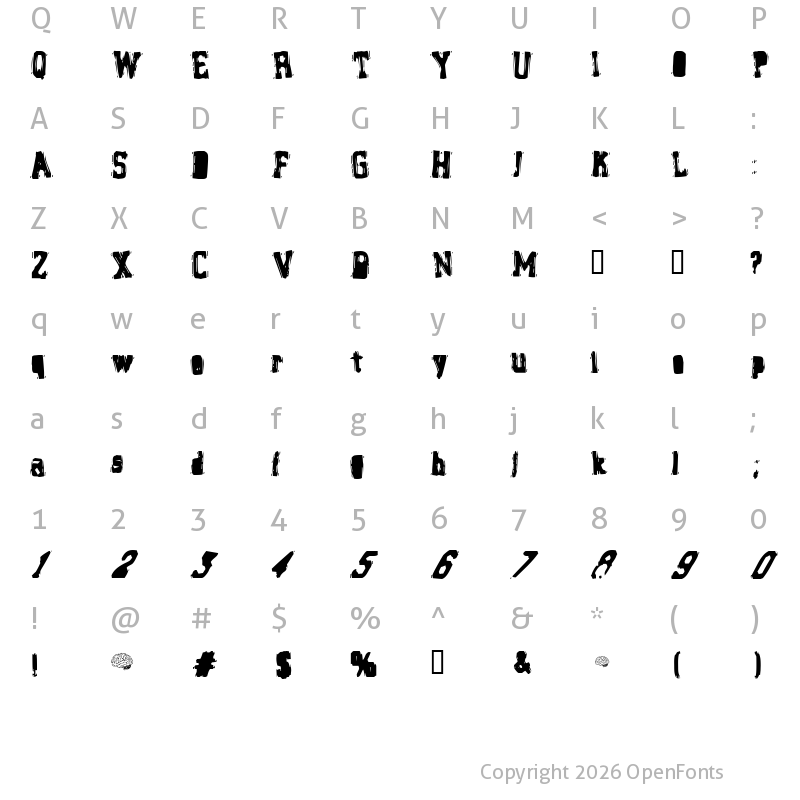 Character Map of Brain Stew Regular