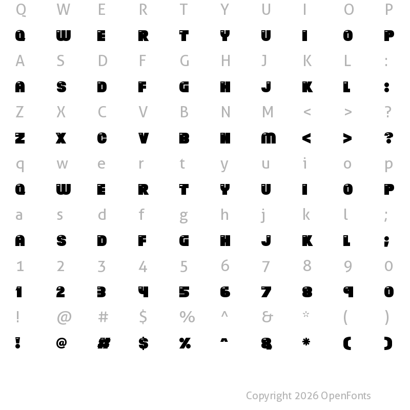 Character Map of Brand New Retro Regular