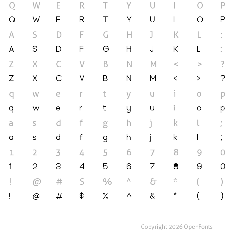 Character Map of Branding Pro Light