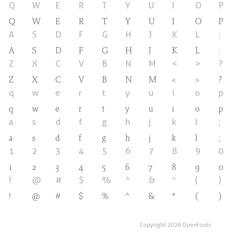 Character Map of Brando Arabic ExtraLight