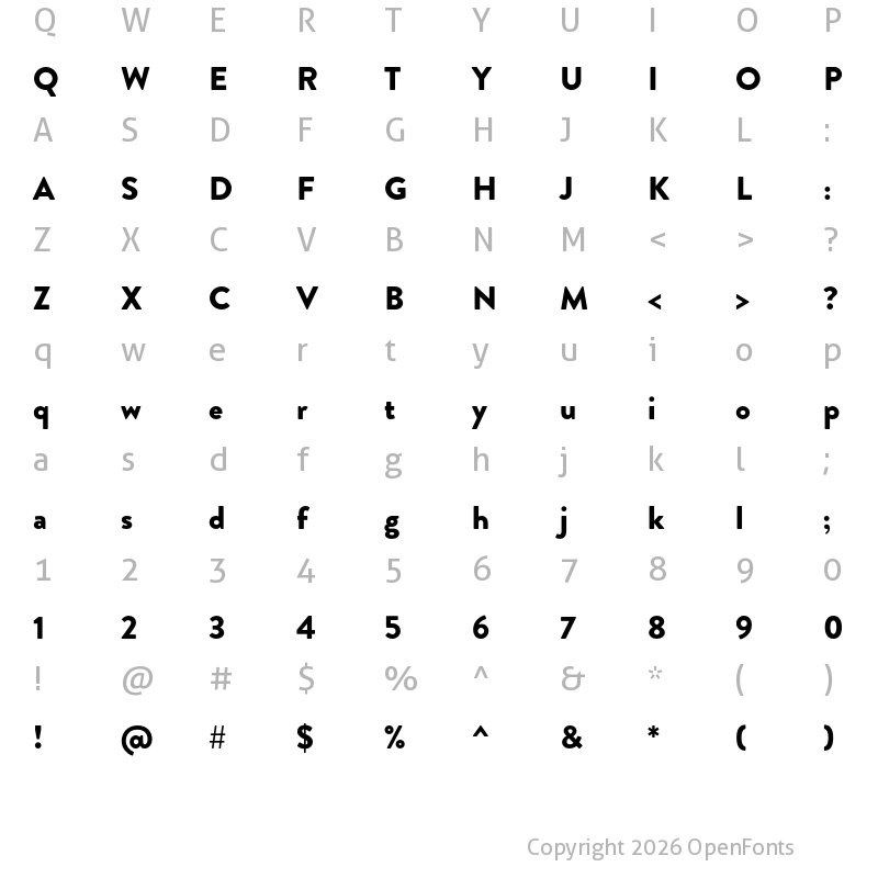 Character Map of Brandon Grotesque Black