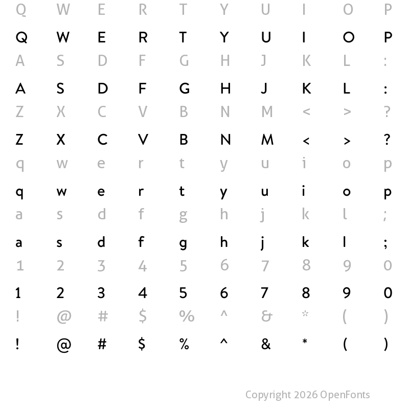 Character Map of Brandon Grotesque KIDS Medium