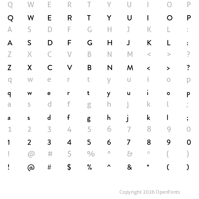 Character Map of Brandon Grotesque Medium