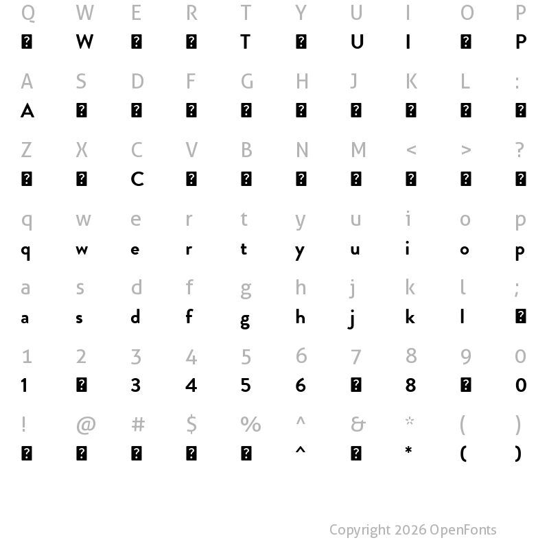 Character Map of BrandonGrotesqueWeb-Bold ?