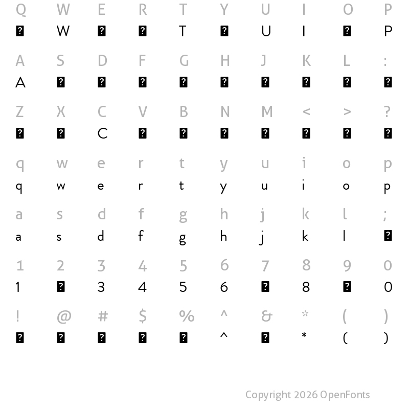 Character Map of BrandonGrotesqueWeb-Regular ?