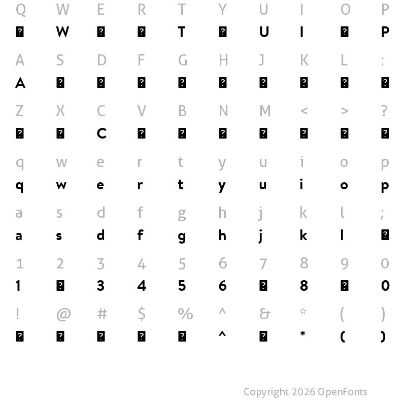 Character Map of BrandonTextWeb-Bold ?