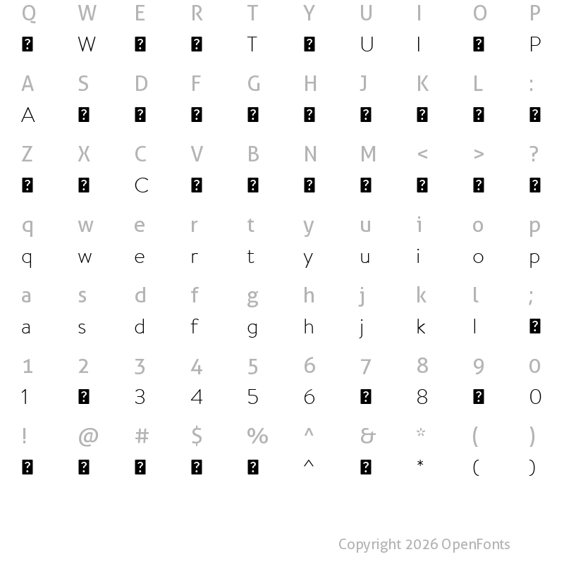 Character Map of BrandonTextWeb-Light ?