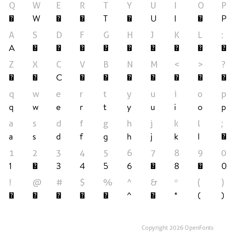 Character Map of BrandonTextWeb-Regular ?