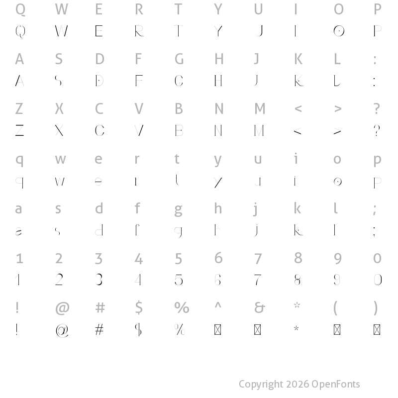 Character Map of BRANIC Regular