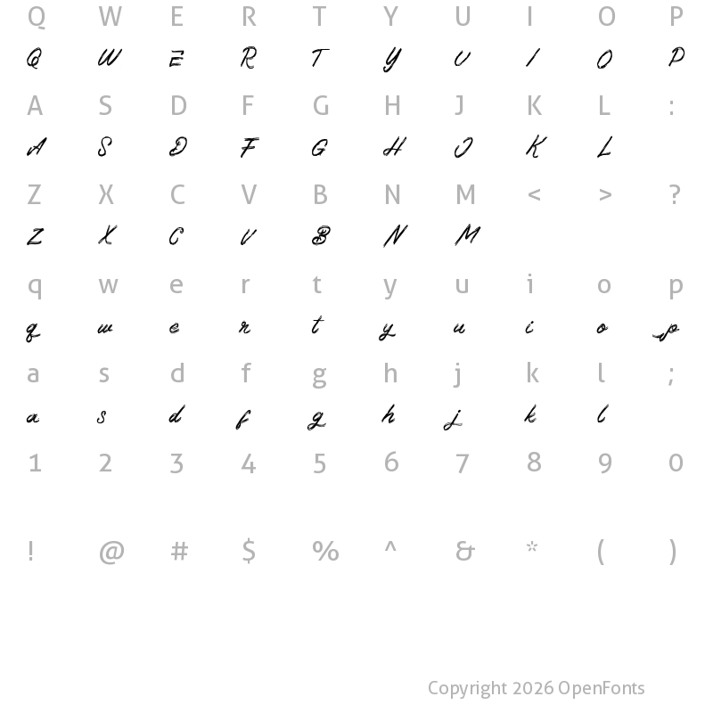 Character Map of Braser FREE Regular