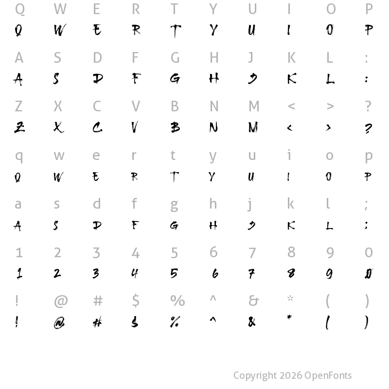 Character Map of Brassken Regular