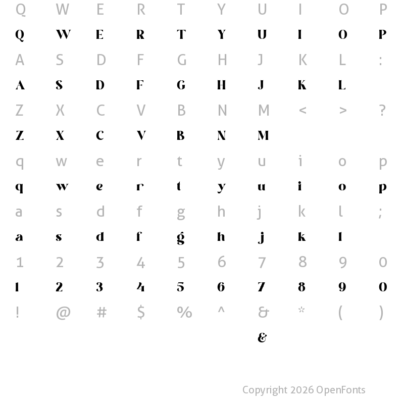 Character Map of Brastika Black
