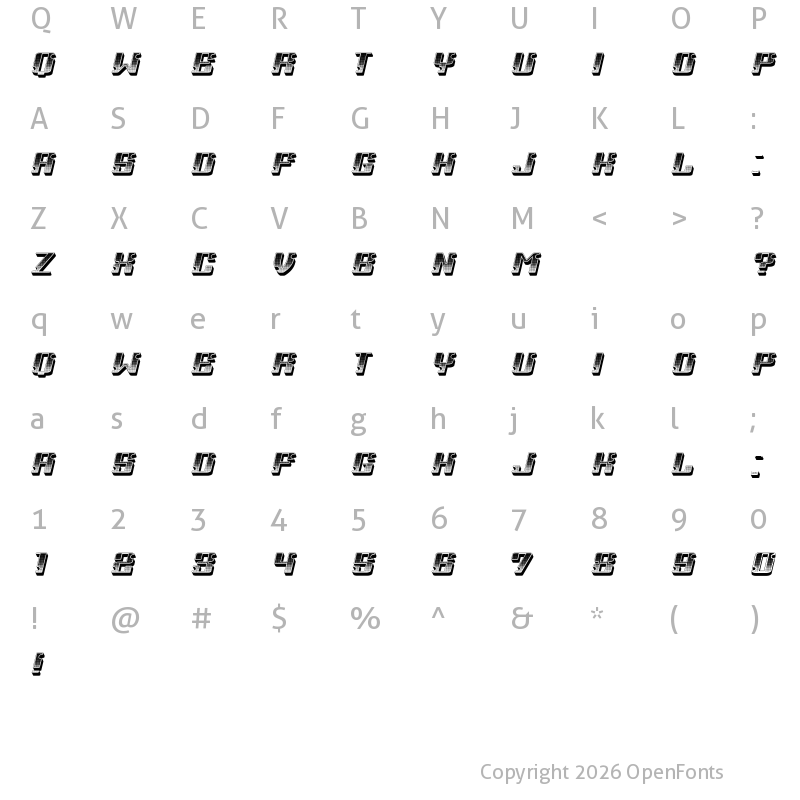 Character Map of Braunschweig Regular