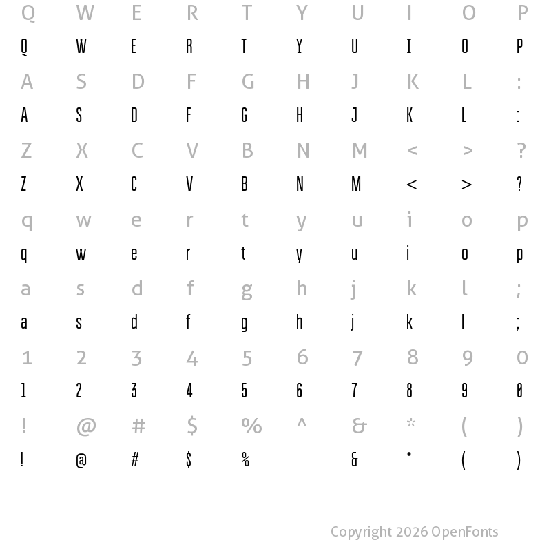 Character Map of BravoRG Regular