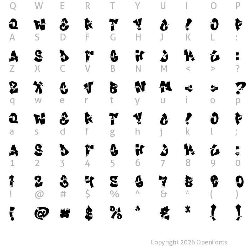 Character Map of Break Age Graffiti Regular