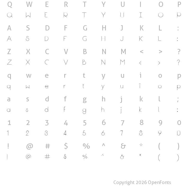 Character Map of Break Fill Light