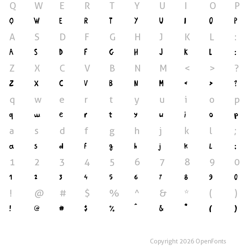 Character Map of Breaking Funny News Regular