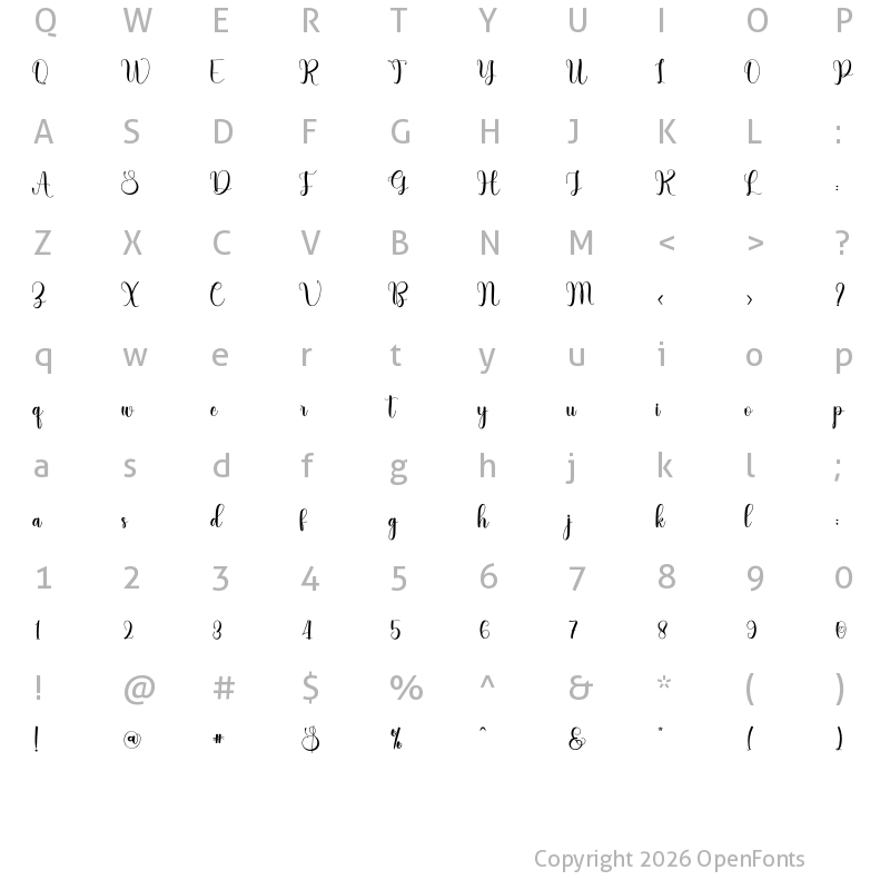 Character Map of Breaklive Regular